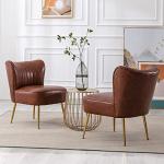 Set of 2 Modern PU Leather Accent Chairs