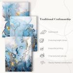 Blue Gold Abstract Canvas Wall Art Set