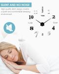 Large 3D Frameless DIY Wall Clock - Black & Silver