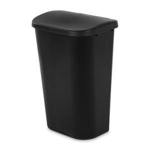 Sterilite 11.3 Gallon D-Shape Wastebasket, Black