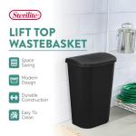 Sterilite 11.3 Gallon D-Shape Wastebasket, Black