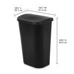 Sterilite 11.3 Gallon D-Shape Wastebasket, Black
