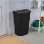 Sterilite 11.3 Gallon D-Shape Wastebasket, Black