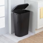 Sterilite 11.3 Gallon D-Shape Wastebasket, Black