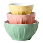 Colorful Ceramic Mixing Bowls Set - 3 Pieces