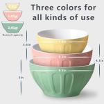 Colorful Ceramic Mixing Bowls Set - 3 Pieces