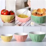 Colorful Ceramic Mixing Bowls Set - 3 Pieces
