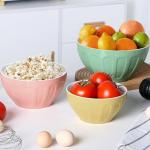 Colorful Ceramic Mixing Bowls Set - 3 Pieces