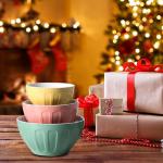 Colorful Ceramic Mixing Bowls Set - 3 Pieces