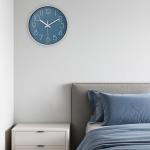 12-Inch Silent Quartz Round Wall Clock - Cerulean