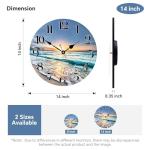 VIKMARI 14-Inch Silent Ocean Wave Wall Clock