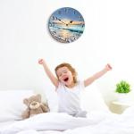VIKMARI 14-Inch Silent Ocean Wave Wall Clock