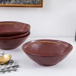 Clara 32-Piece Burgundy Porcelain Dinnerware Set