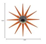 Orange Mid-Century Modern Sunburst Wall Clock