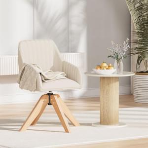 Mid Century Modern Swivel Accent Chair in Beige