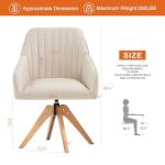 Mid Century Modern Swivel Accent Chair in Beige