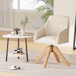 Mid Century Modern Swivel Accent Chair in Beige