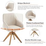 Mid Century Modern Swivel Accent Chair in Beige