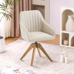 Mid Century Modern Swivel Accent Chair in Beige