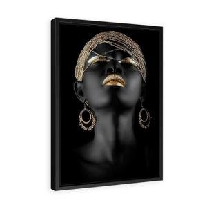 Black and Gold Modern African Woman Canvas Art