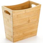 TOPZEA Rectangular Bamboo Waste Basket for Home