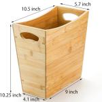 TOPZEA Rectangular Bamboo Waste Basket for Home
