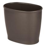 mDesign Oval Plastic Trash Can - Espresso Brown