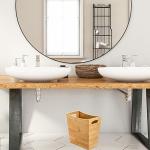 TOPZEA Rectangular Bamboo Waste Basket for Home