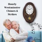 Musical Pendulum Wall Clock with Westminster Chimes
