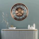 Modern 21-Inch Gold Industrial Steampunk Wall Clock