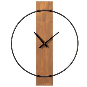 Extra Large Brown Wall Clock with Metal Frame