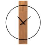 Extra Large Brown Wall Clock with Metal Frame