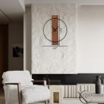 Extra Large Brown Wall Clock with Metal Frame