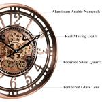 Industrial Steampunk Wall Clock with Rose Gold Finish