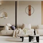 Extra Large Brown Wall Clock with Metal Frame