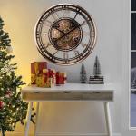 Industrial Steampunk Wall Clock with Rose Gold Finish