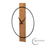 Extra Large Brown Wall Clock with Metal Frame