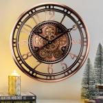 Industrial Steampunk Wall Clock with Rose Gold Finish