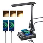 LED Desk Lamp with Wireless Charger and USB Ports