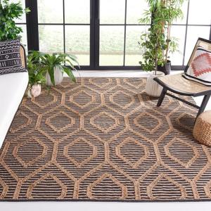 Natural Fiber Geometric Jute Area Rug 8' x 10