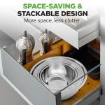 NutriChef 6-Piece Stainless Steel Mixing Bowl Set