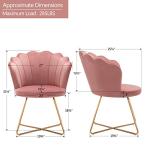Pink Velvet Accent Chair with Golden Legs