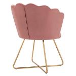 Pink Velvet Accent Chair with Golden Legs