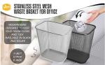 Ybmhome Black Steel Mesh Waste Basket for Home