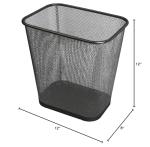 Ybmhome Black Steel Mesh Waste Basket for Home