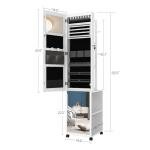 8-LEDs Mirror Jewelry Cabinet with Garment Rack
