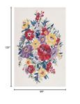 Ivory/Rose Floral Wool Area Rug 8' x 10