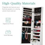 Freestanding Jewelry Armoire with Mirror and Storage