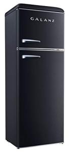 Retro Black Dual Door Refrigerator with Freezer
