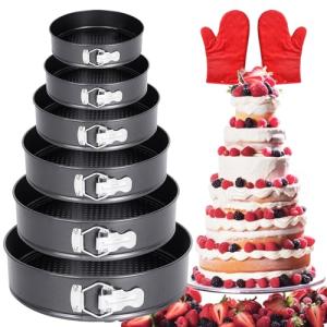 Non-Stick Round Cake Pan Set with Gloves